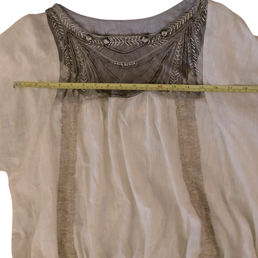 Free People Beaded Low Back Embellished Blouse - med - Picture 3 of 13